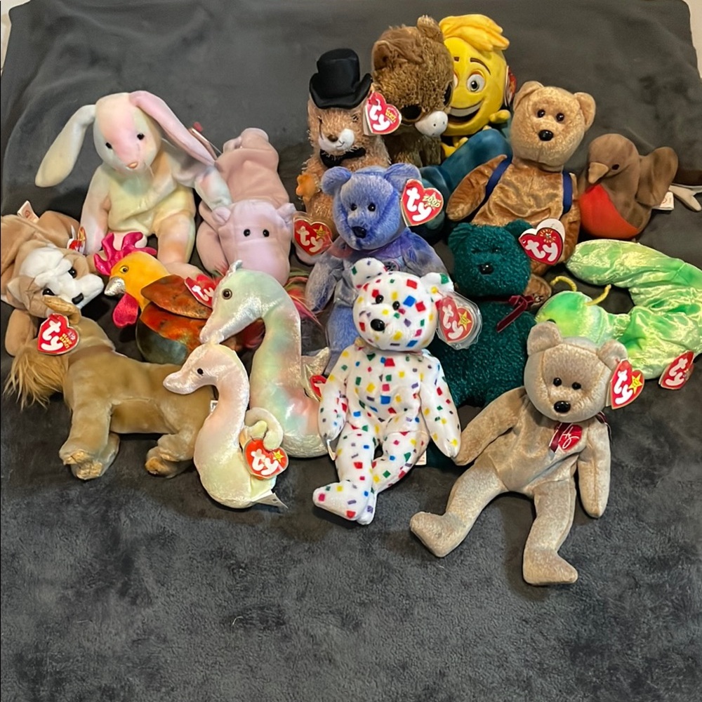 TY Beanie Babies Plush Toy Collection - 2 Bears with “Gosport” Tag Errors